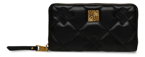 Wallet Brams Black Gold Steve Madden Bags Color Negro Diseño de la tela Liso