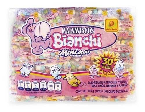 Malvavisco Bonbom Mini Mini Bianchi 840 Gr Fresa Y Vainilla