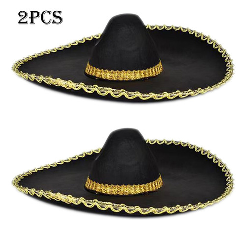 Autêntico Chapéu Mexicano Charro Mariachi Fiesta 2 Peças.