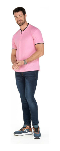 Camisa Manga Corta   Caballero  Rosa Mundo Terra  151572