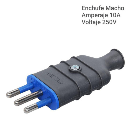 Enchufe Macho Volante 2p+t 10 A