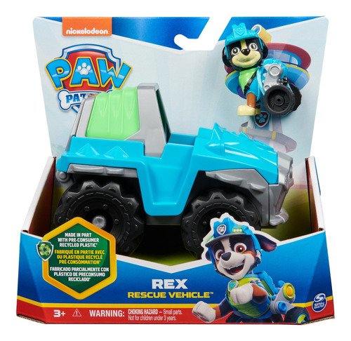 Paw Patrol Vehiculo Basico Rex Azul Con Negro
