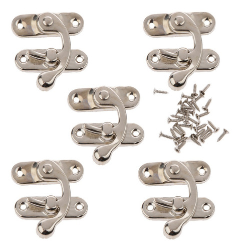 5 Right Latch Hooks, Antique Box, Hasp,