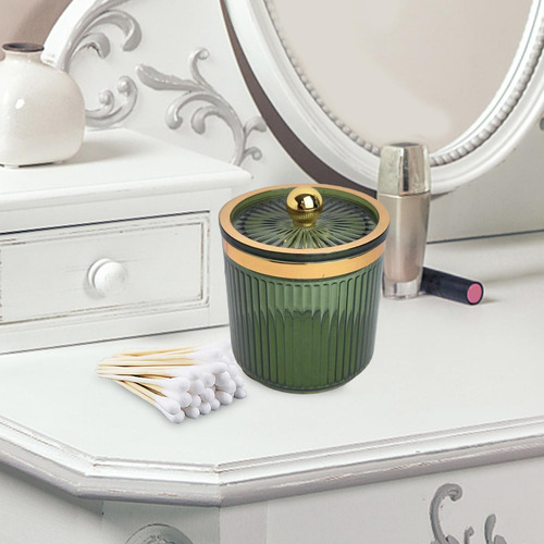 4 Makeup Cotton Swab Ball Pad Holder With Lid Qtip Light