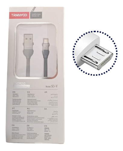 Cable Usb De Carga Para Android V8 Micro Usb Tranyoo De 1.2m