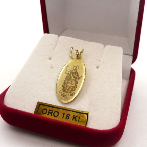 Medalla Dije San Expedito Religiosa En Oro 18k 0.9 Grs Color Dorado