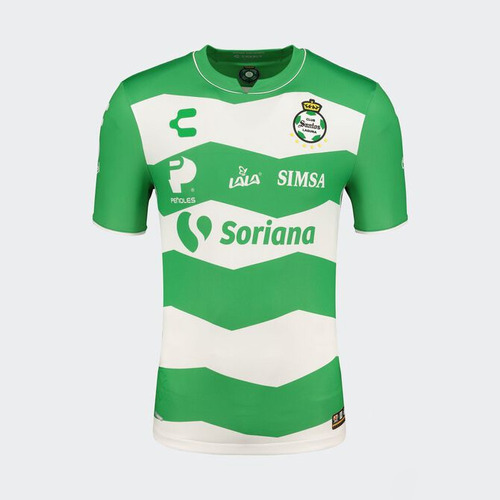 Jersey Charly Santos Manga Corta Verde Y Blanco Para Hombre