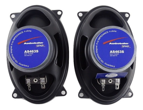 Bocinas Automotriz Audiobahn As463s 4x6 2 Vias 400watts Color Negro