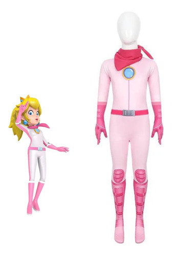 Disfraz De Princesa De Una Pieza Jumpsuit, Traje De Batalla Princesa Peach