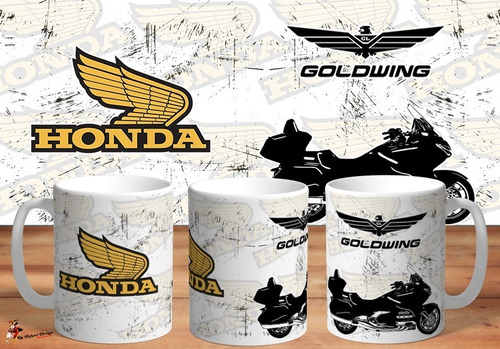 Taza De Ceramica Honda Goldwing Retro Art