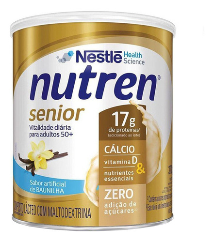 Suplemento em pó Nestlé  Nutren Senior carboidratos Nutren Senior sabor  baunilha em lata de 370g