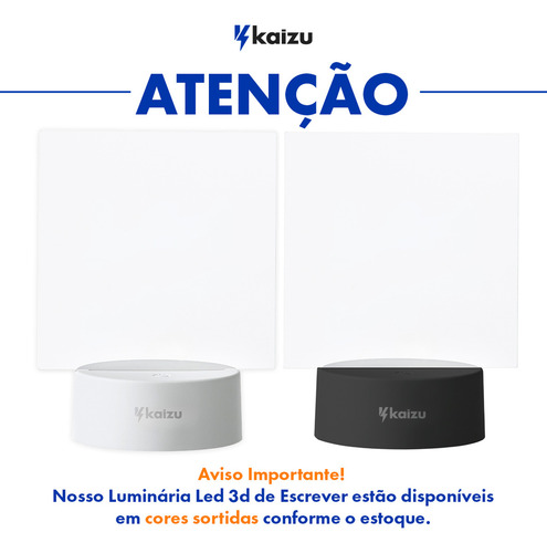 Luminária Led 3d De Escrever E Desenhar Lousa Botão Touch Caneta Mágica Lembrete Kaizu