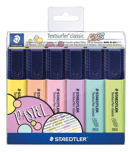 Resaltadores De Colores Pastel Staedtler X6 Unidades