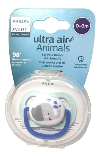Imagen 6 de 7 de Chupete Philips Avent Ultra Air Scf081/12 6-18m