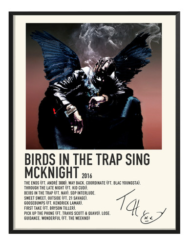 Cuadro Travis Scott Music Album Tracklist Birds Trap Sing