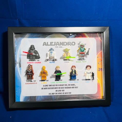 Cuadro Decorativo Star Wars Personalizado 23x30cm Color Negro