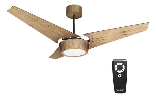 Ventilador De Teto Com Controle Remoto Taípe (110v) Ventex Estrutura Marrom-claro Pás Marrom Diâmetro 122 Frequência 60hz Material Das Pás Madeira Quantidade De Pás 3 110v