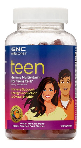 Gnc Teen Gummy Multivitaminas Para Adolescentes 12-17 Usa