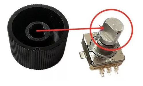 Par Botão Rádio Universal Power Volume Eixo Tipo D 6mm