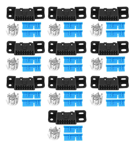 Kit Conector Hembra Obd2 Ii 16 Pine Obdii Cable Adaptador Gm