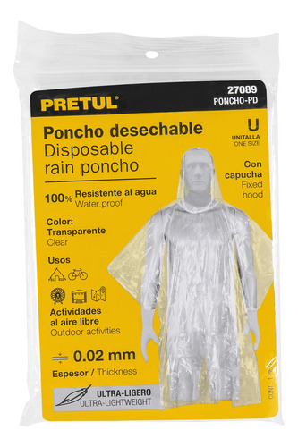 Pack 40,000 Poncho Impermeables, Transparentes, Desechables.