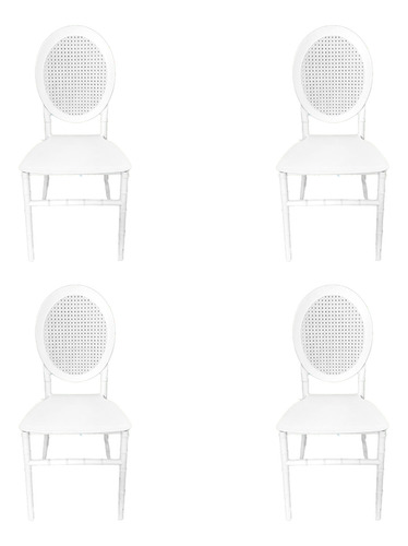 Set 4 Sillas Jardín Comedor Eventos Exterior Apilables
