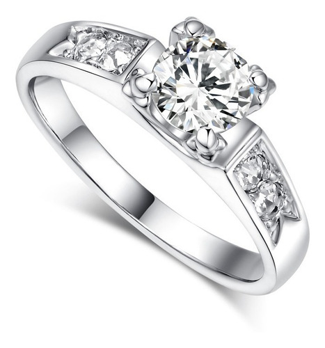 Imagen 8 de 10 de Anillo Compromiso Bañado Plata Zirconia Valentine