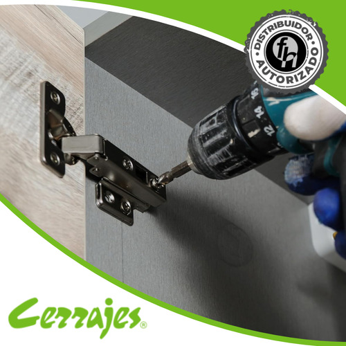 Bisagra Bidimensional Cierre Suave Recta Negro Cerrajes 12pz