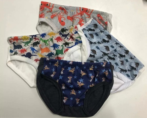 Slip Para Niños, Estampados X Docena  De 2 A 12 Años