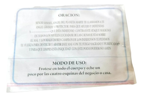 Legítimo Polvo De Destierro, 8 Gm Para Veladoras O Trabajo