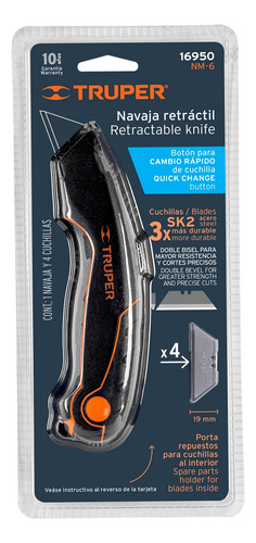 Navaja Retráctil 7 Cuerpo De Aluminio, Truper 16950