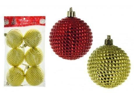 Pack 2x: Esfera Metalizada Trenzada 6cm X 6 Pcs