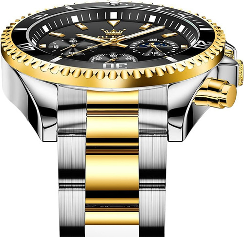 Olevs Relojes De Oro Negro Para Hombre Clásico Con Fecha De