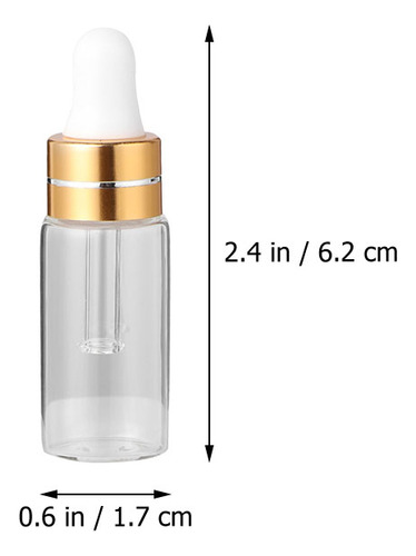 Minibotella De Aceite Esencial Transparente De 3 Ml, 50 Unid
