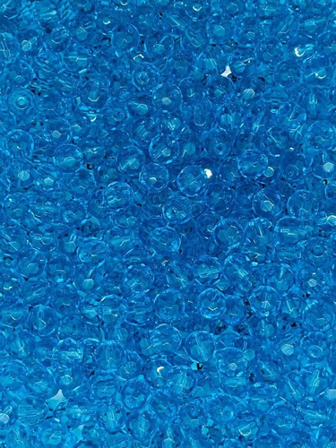 300 Miçangas Contas De Cristal Vidro 8mm Umbanda E Candomble Cor Azul-claro