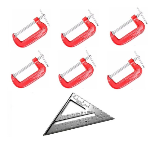 Pack 6 Prensas G O C De 3 Pulgadas + Esc Rápida Aluminio