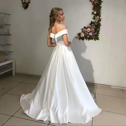 Vestido de noiva cetim ombro hotsell a ombro