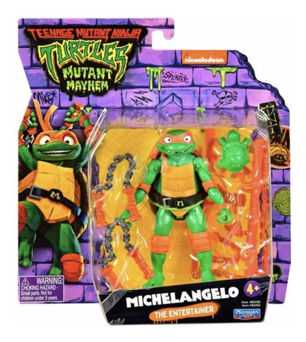 Muñeco Tortugas Ninja Michelangelo Accesorios 12 Cm Original
