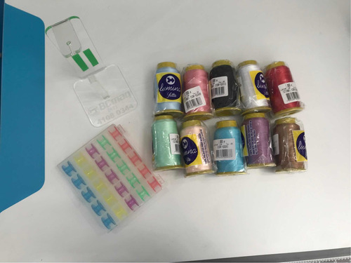 Imagem 1 de 2 de Kit Linhas + Suporte + Caixa De Bobina