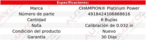Kit 6 Bujías Platino Champion 323ti 2.5l 6 Cil 99-00