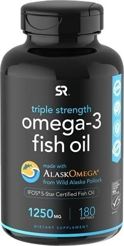 Omega-3 Aceite De Pescado Salvaje De Alaska 1250 Mg 180 