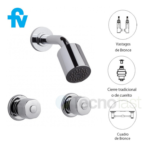 Imagen 2 de 6 de Griferia Ducha Fv Arizona 109/b1p Embutir Sin Transferencia