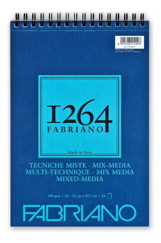 Bloco 1264 Fabriano Mixed Media A4 30 Folhas