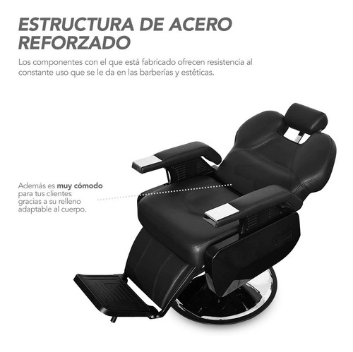 Imagen 4 de 6 de Sillon Barbero Peluquería Barberia Estetica Stay Elit Ms