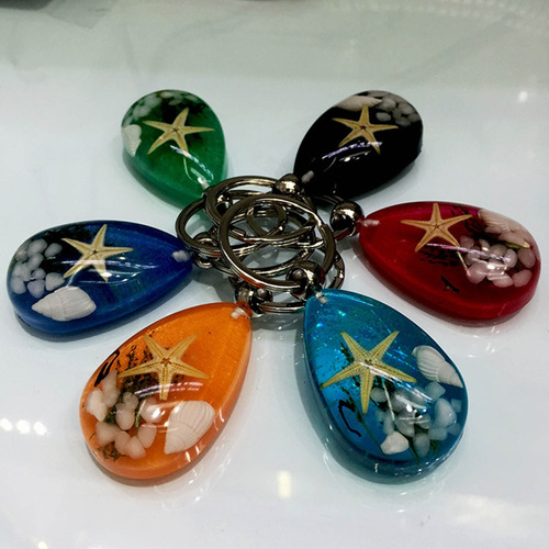 (pk) Chaveiro De Resina Starfish Car Charm Chaveiro Luminous