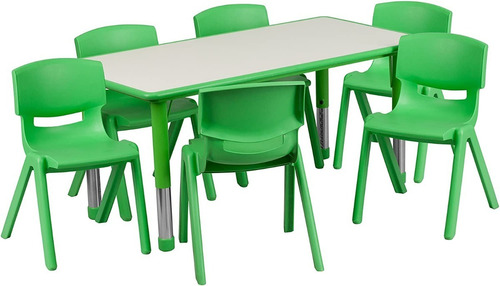 Flash Furniture Verde Escritorio Niño Mesa Ajustable 6 Silla