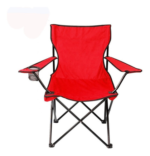 Set 3 Sillas Plegables Playa Alberca Camping Jardin Hogar Color Rojo