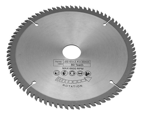 Lâmina De Serra Circular De 210 Mm 80 Dentes Com Diâmetro De