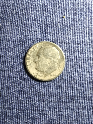 Moneda 10 Centavos De Dólar 1946, Roosevelt Dime. Plata.