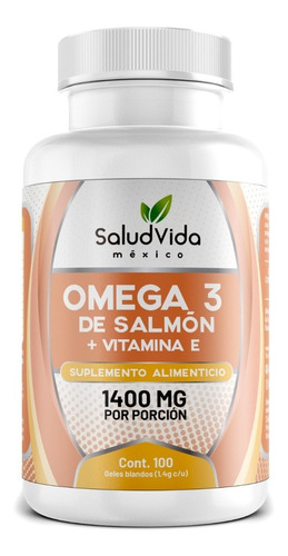 Imagen 1 de 3 de Omega 3 De Salmón Con Vitamina E - 100 Cápsulas 1400mg